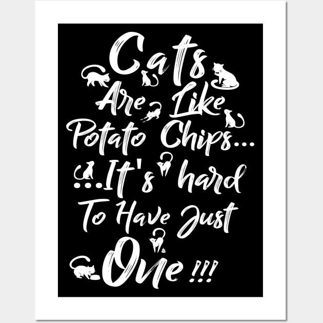 Cats Love Chips Wall Art by Dojaja